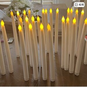 Battery-Operated Flameless Taper Candles - White (Set)
